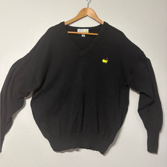 Slazenger Vintage Augusta National Golf Shop Black Knit Masters Sweater. Cotton - Picture 1 of 15